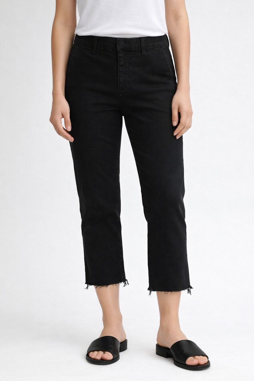 Frank & Eileen Wicklow Black Raw Hem Cropped Womens 10